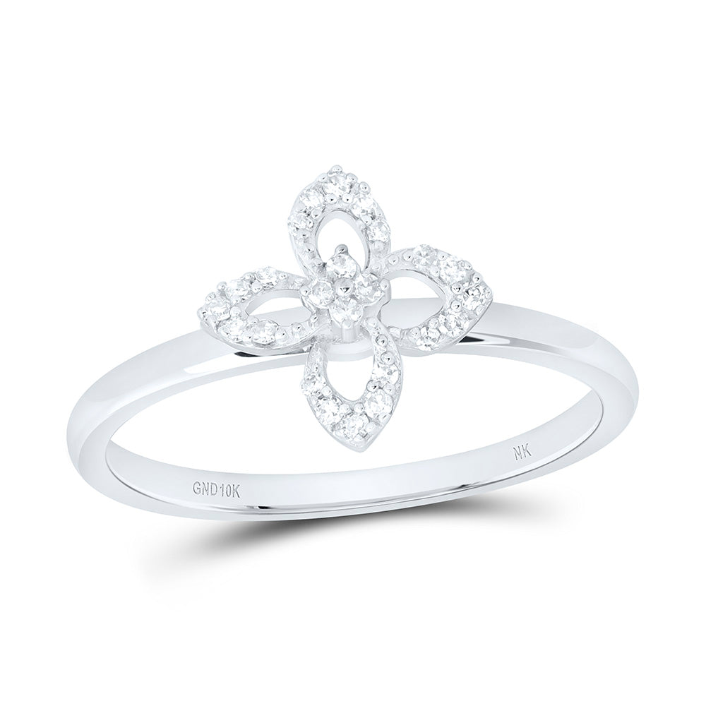 10k Gold 1/12 CTW-Natural Diamond Fashion Flower Ring