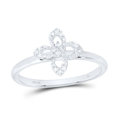 10k Gold 1/12 CTW-Natural Diamond Fashion Flower Ring