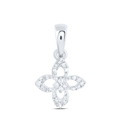 10k Gold 1/12 CTW-Natural Diamond Fashion Flower Pendant