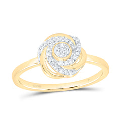 Sterling Silver 1/8 CTW-Natural Diamond Gift Flower Ring