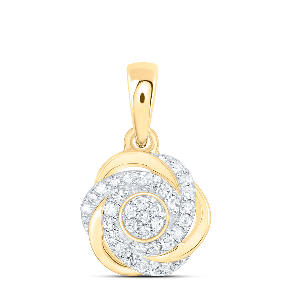 Sterling Silver 1/8 CTW-Natural Diamond Gift Flower Pendant