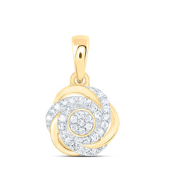 Sterling Silver 1/8 CTW-Natural Diamond Gift Flower Pendant