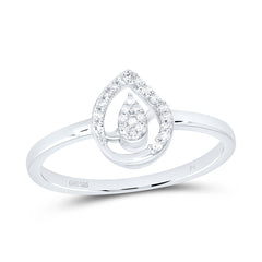Sterling Silver 1/10 CTW-Natural Diamond Gift Pear Ring