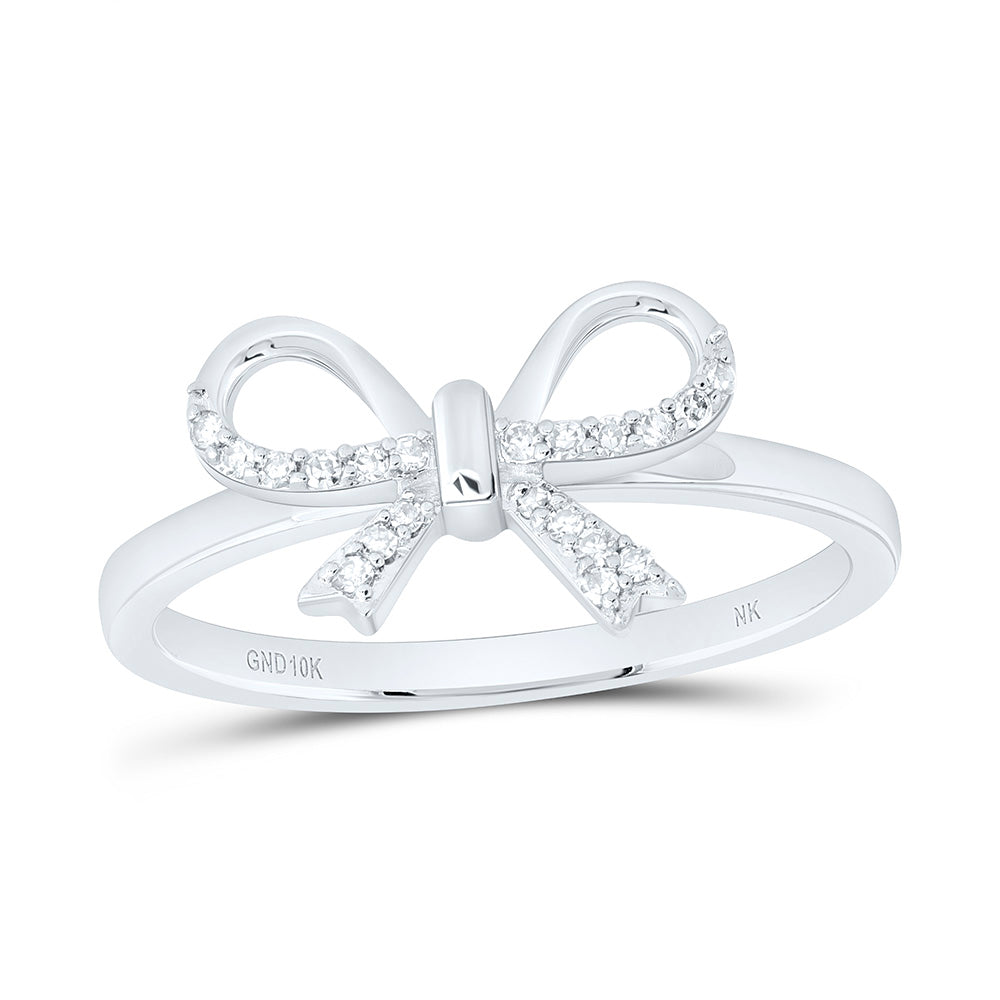10k Gold 1/12 CTW-Natural Diamond Gift Bow Ring