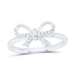10k Gold 1/12 CTW-Natural Diamond Gift Bow Ring