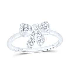 10k Gold 1/10 CTW-Natural Diamond Gift Bow Ring