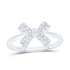 Sterling Silver 1/10 CTW-Natural Diamond Gift Bow Ring