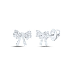 10k Gold 1/8 CTW-Natural Diamond Gift Bow Earring