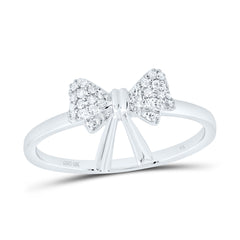 10k Gold 1/8 CTW-Natural Diamond Gift Bow Ring