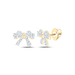 Sterling Silver 1/4 CTW-Natural Diamond Gift Bow Earring