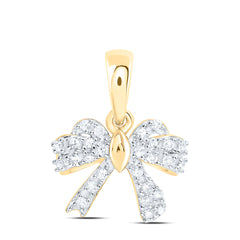 Sterling Silver 1/10 CTW-Natural Diamond Gift Bow Pendant