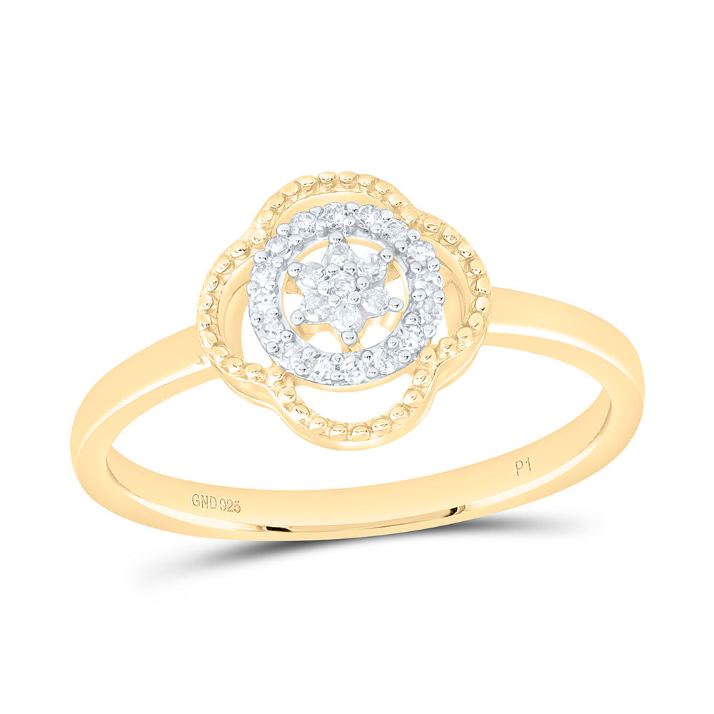 Sterling Silver 1/10 CTW-Natural Diamond Gift Clover Ring