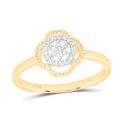 Sterling Silver 1/10 CTW-Natural Diamond Gift Clover Ring