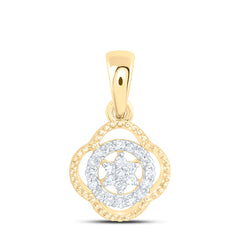 Sterling Silver 1/10 CTW-Natural Diamond Gift Clover Pendant