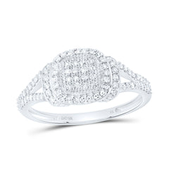 10k Gold 3/8 CTW-Natural Diamond Fashion Cushion Ring