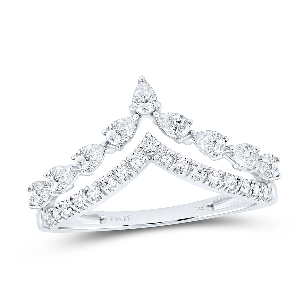14k Gold 5/8 CTW-Natural Diamond Fashion Pear Ring