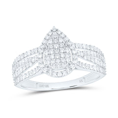 10k Gold 1/2 CTW-Natural Diamond Fashion Pear Ring