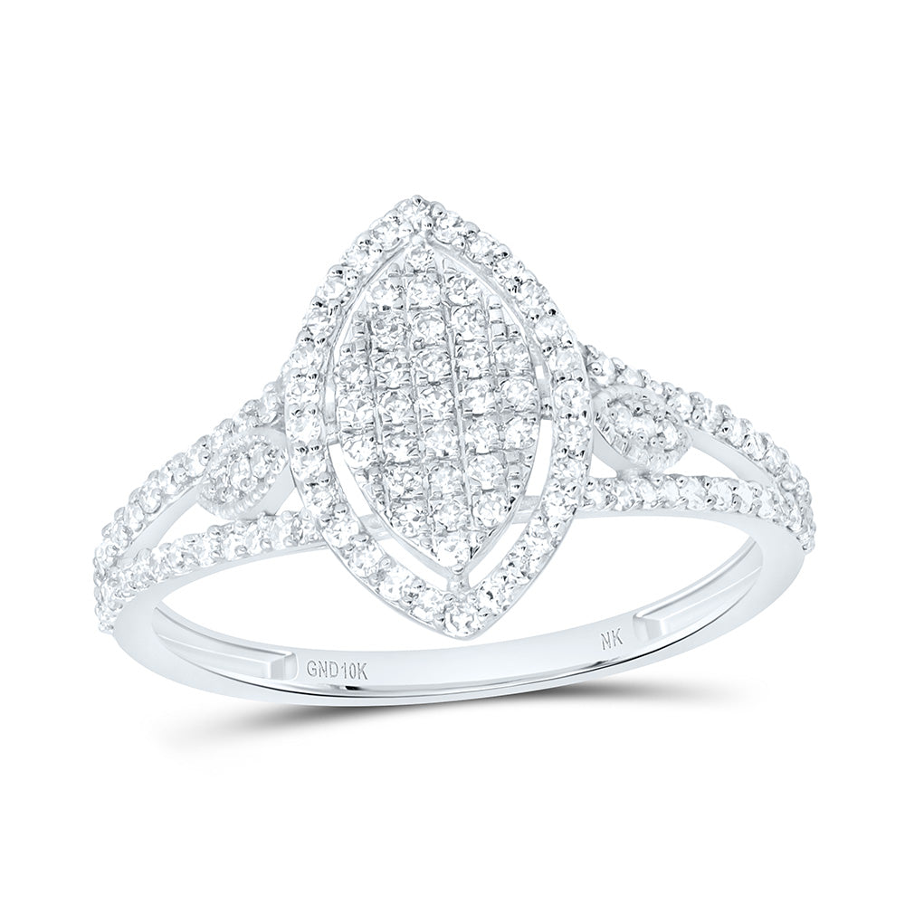 10k Gold 3/8 CTW-Natural Diamond Fashion Marquise Ring
