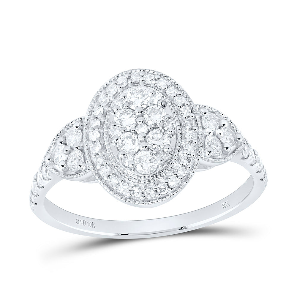 10k Gold 5/8 CTW-Natural Diamond Fashion Oval Ring