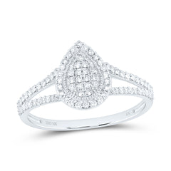 10k Gold 1/3 CTW-Natural Diamond Fashion Pear Ring