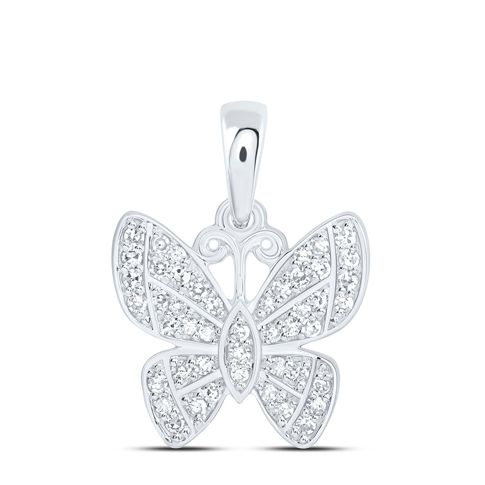 10k Gold 1/5 CTW-Natural Diamond Fashion Butterfly Pendant