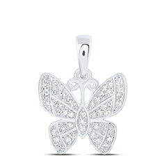 10k Gold 1/5 CTW-Natural Diamond Fashion Butterfly Pendant