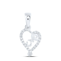 10k Gold 1/10 CTW-Natural Diamond Fashion Love Heart Pendant