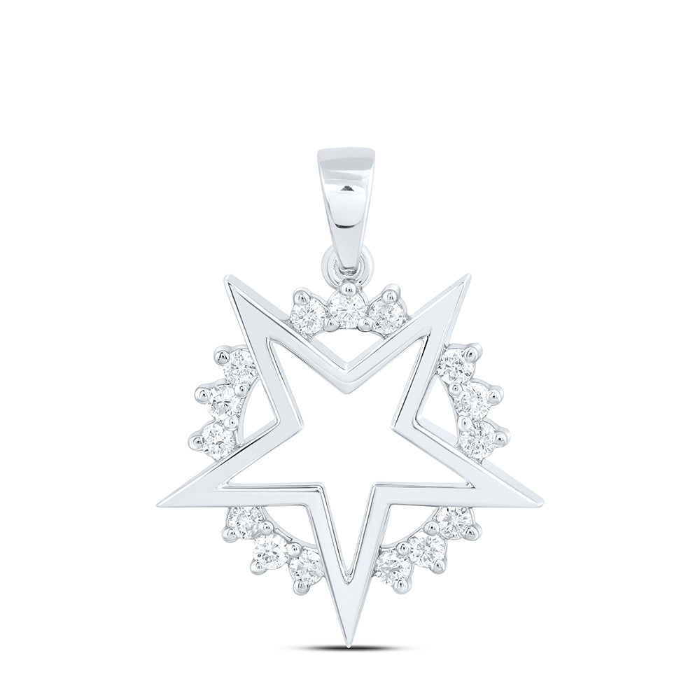 10k Gold 1/4 CTW-Natural Diamond Fashion Star Pendant