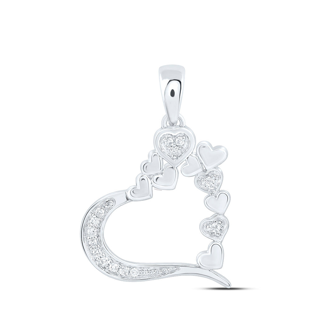 10k Gold 1/20 CTW-Natural Diamond Fashion Heart Pendant