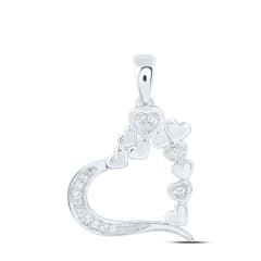 10k Gold 1/20 CTW-Natural Diamond Fashion Heart Pendant