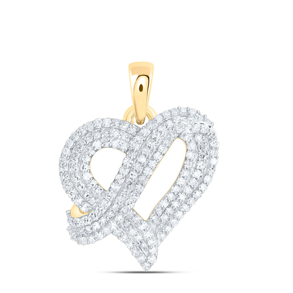 10k Gold 5/8 CTW-Natural Diamond Fashion Heart Pendant