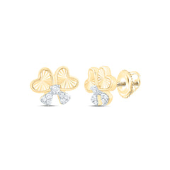 10k Gold 1/10 CTW-Natural Diamond Fashion Heart Bow Earring