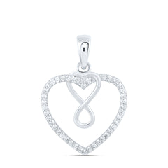 10k Gold 1/6 CTW-Natural Diamond Fashion Infinity Heart Pendant