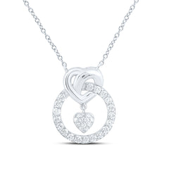 10k Gold 1/3 CTW-Natural Diamond Fashion Heart Necklace (18 Inch )