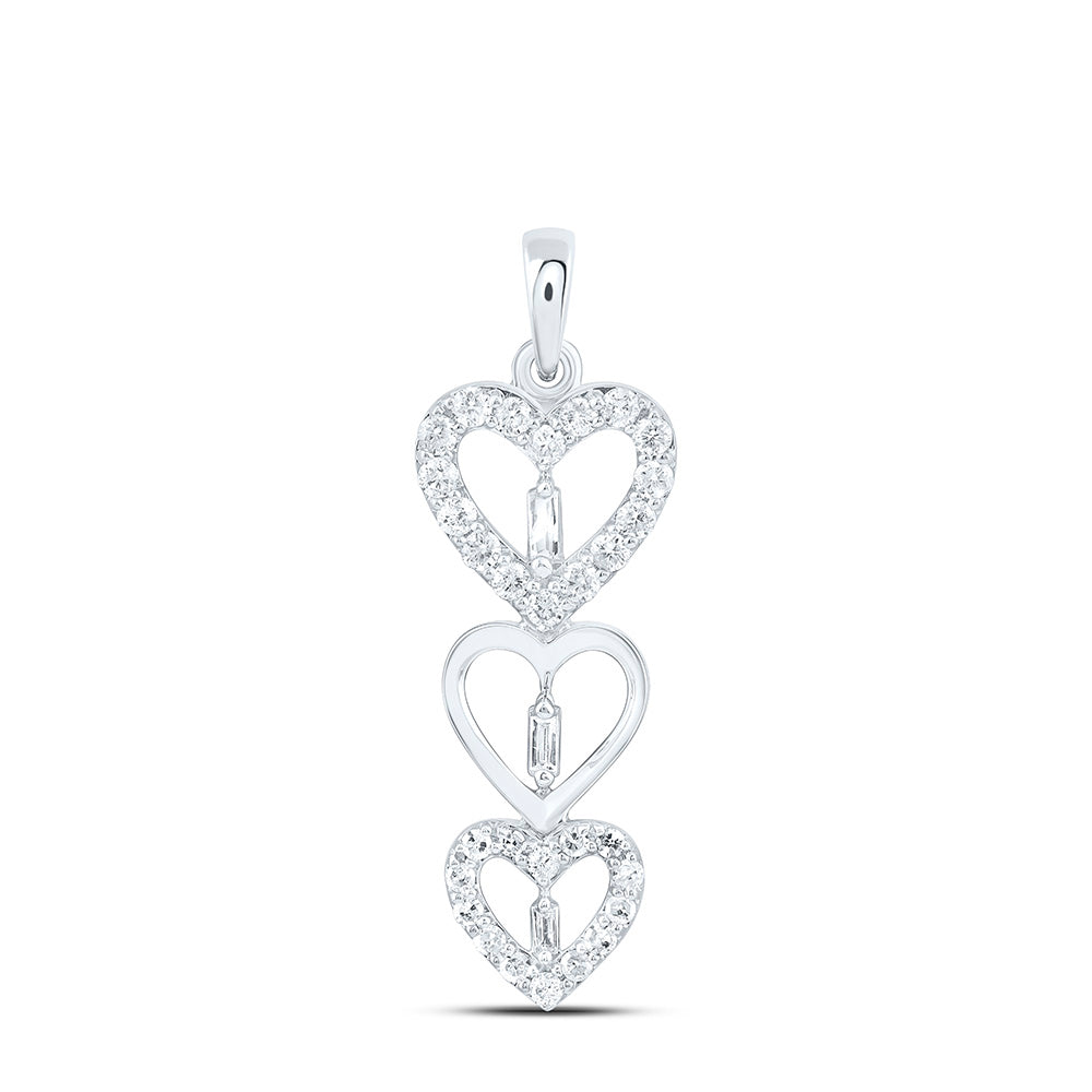 10k Gold 3/8 CTW-Natural Diamond Gift Heart Pendant
