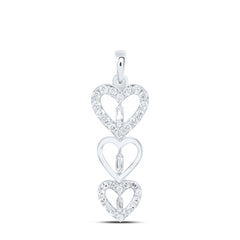 10k Gold 3/8 CTW-Natural Diamond Gift Heart Pendant