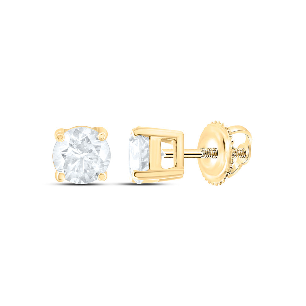 14k Gold 1/5 CTW-Natural Diamond I1 Ij Round Solitaire Earring
