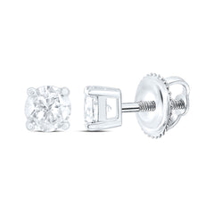 14k Gold 1/2 CTW-Natural Diamond I1 Ij Round Solitair Earring
