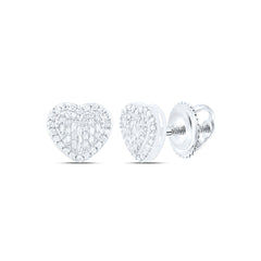 10k Gold 1/2 CTW-Natural Diamond Fashion Heart Earring