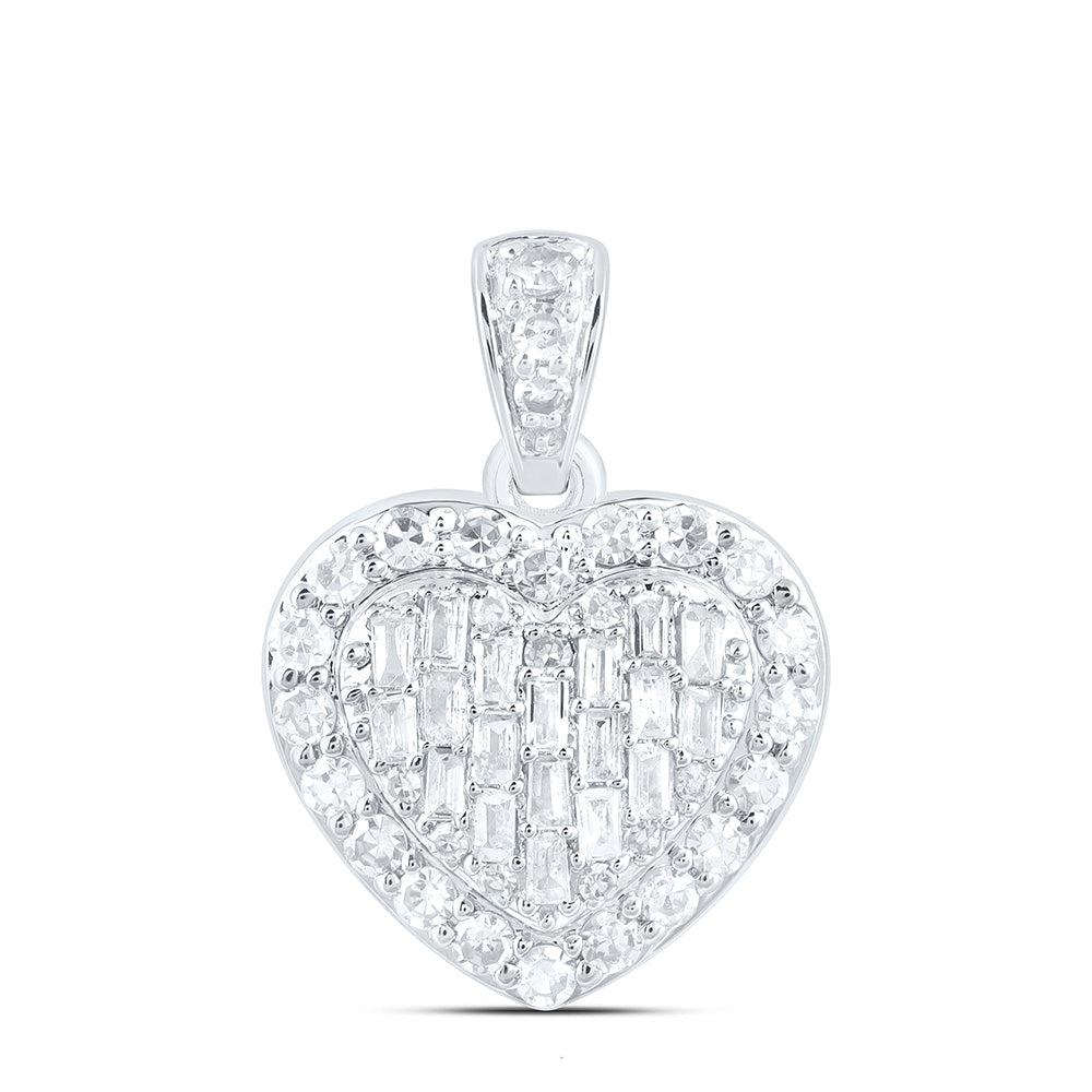 10k Gold 1/3 CTW-Natural Diamond Fashion Heart Pendant