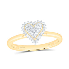10k Gold 1/8 CTW-Natural Diamond Fashion Heart Ring