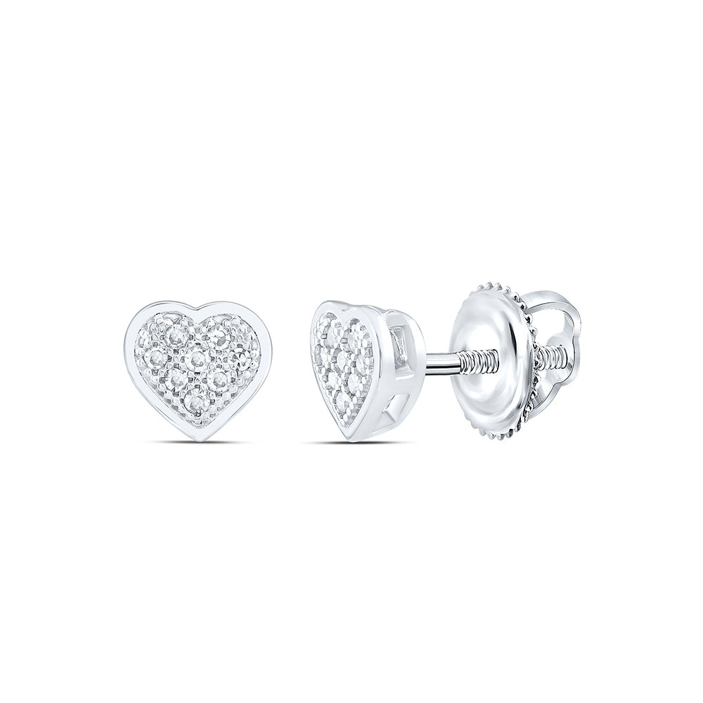 10k Gold 1/20 CTW-Natural Diamond Gift Heart Earring