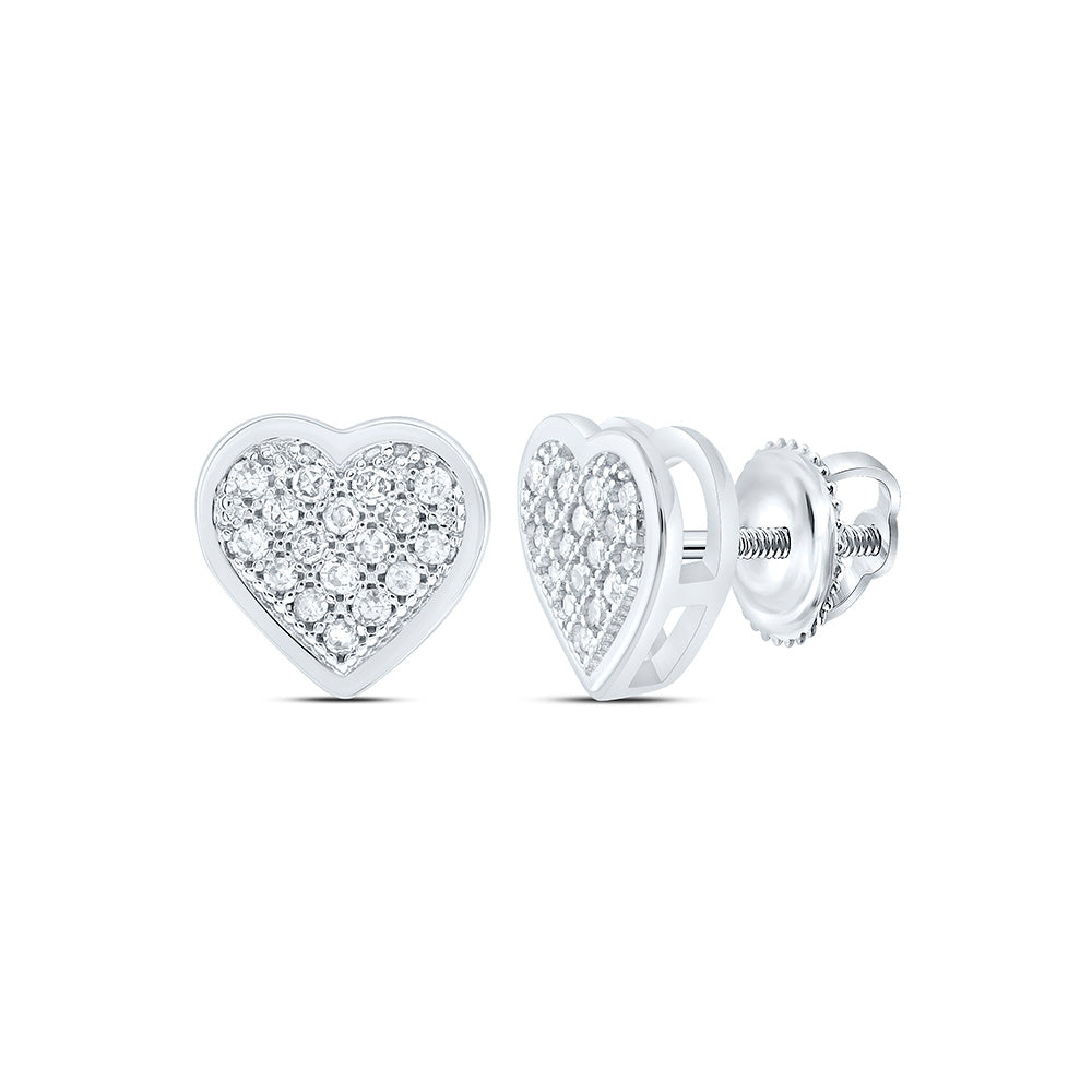 10k Gold 1/12 CTW-Natural Diamond Gift Heart Earring
