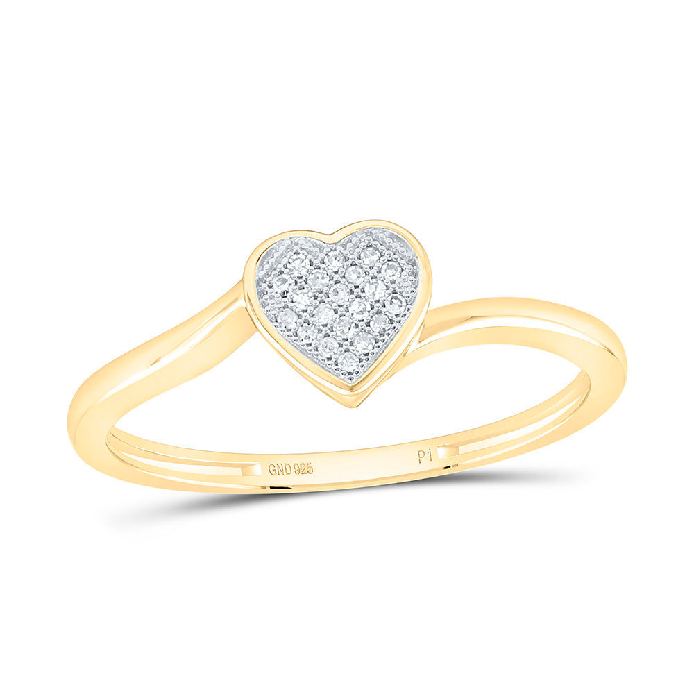 Sterling Silver 1/20 CTW-Natural Diamond Gift Heart Ring