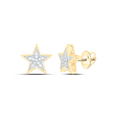 10k Gold 1/20 CTW-Natural Diamond Gift Micro-Pave Star Earring
