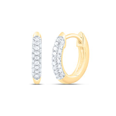 10k Gold 1/8 CTW-Natural Diamond Gift Micro-Pave Hoop Earring