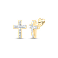 Sterling Silver 1/10 CTW-Natural Diamond Gift Cross Earring