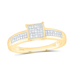 Sterling Silver 1/10 CTW-Natural Diamond Gift Micro-Pave Squarering