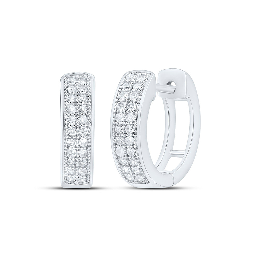 10k Gold 1/8 CTW-Natural Diamond Gift Hoop Earring