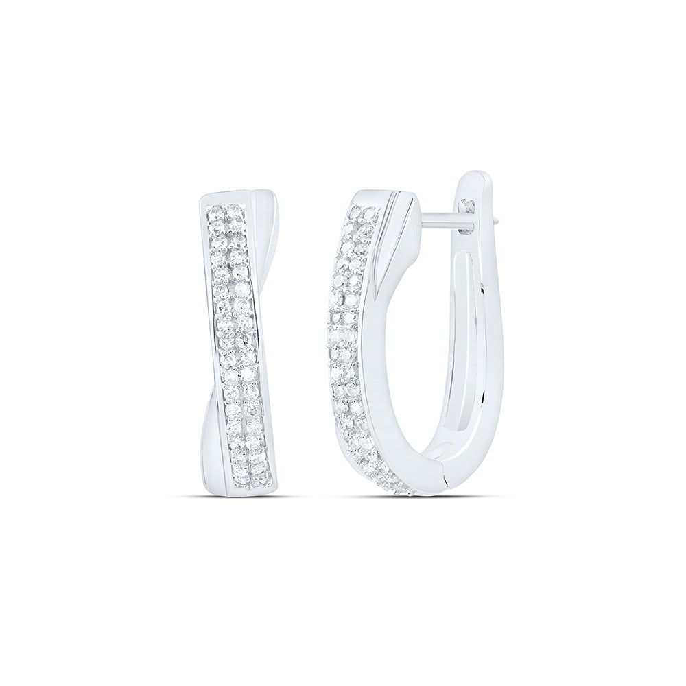 10k Gold 1/6 CTW-Natural Diamond Gift Micro-Pave Hoop Earring